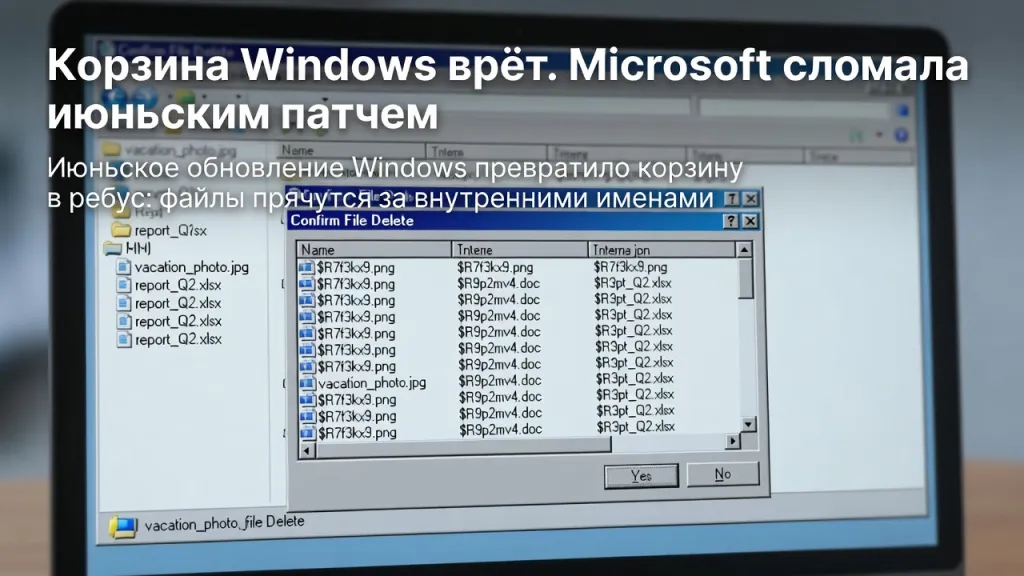 Корзина Windows врёт. Microsoft сломала июньским патчем
